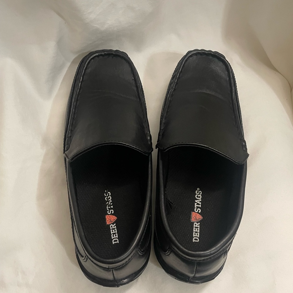 Deer Stags Black Slip-On Loafers